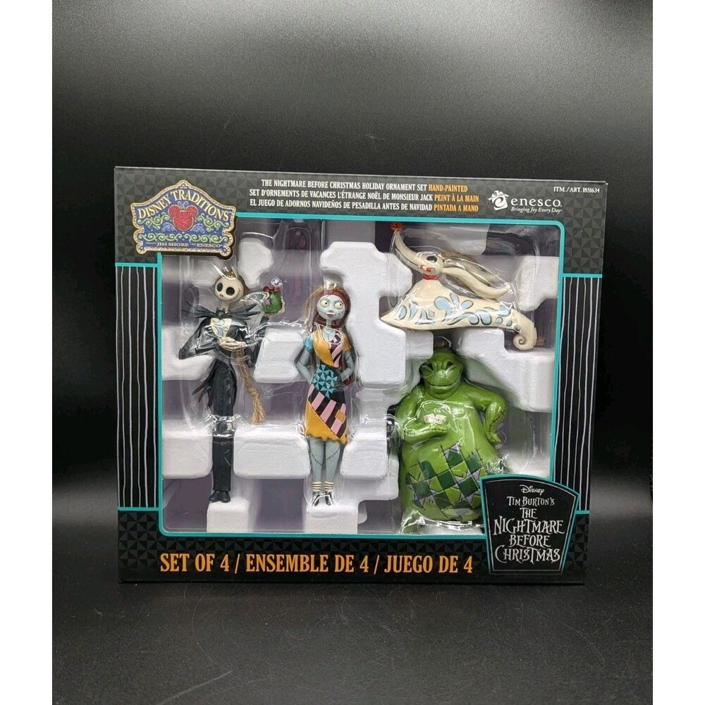 Jim Shore The Nightmare Before Christmas Set of 4 Ornaments Ooogie Boogie New